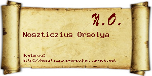 Noszticzius Orsolya névjegykártya